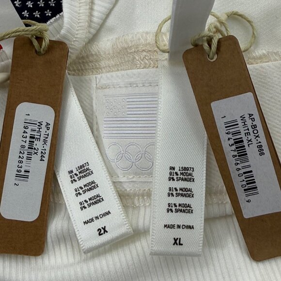 SKIMS Soft‎ Lounge Tank + Boxer Short Set Team USA White 2X/XL - Picture 12 of 15